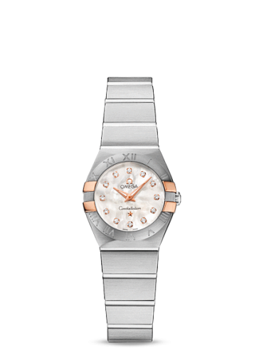 Omega Constellation Quartz 24 Brushed Stainless Steel / Red Gold Claws / Diamond MOP